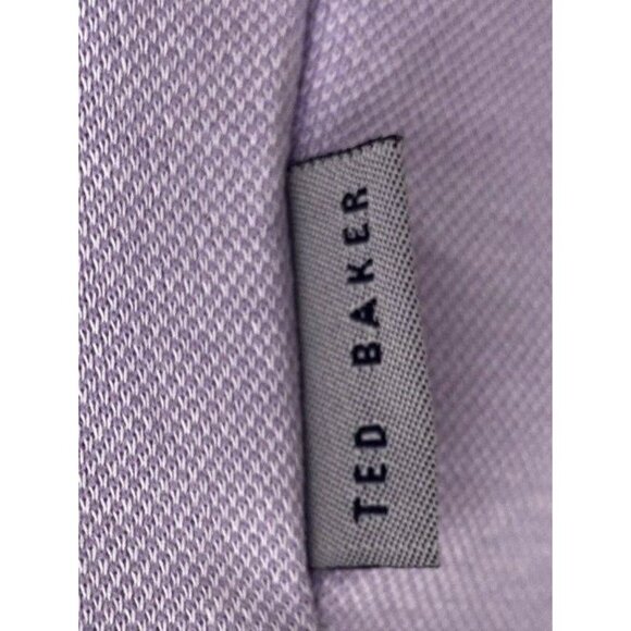 Ted Baker London Polo Shirt Mens 6 Jersey Golf Lavender Contrast Collar 2XL 48 - Picture 4 of 7